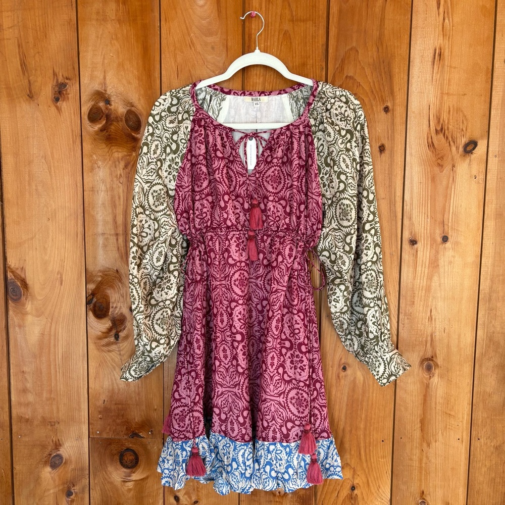 Anthropologie Mahila Cotton Print Mini Dress
